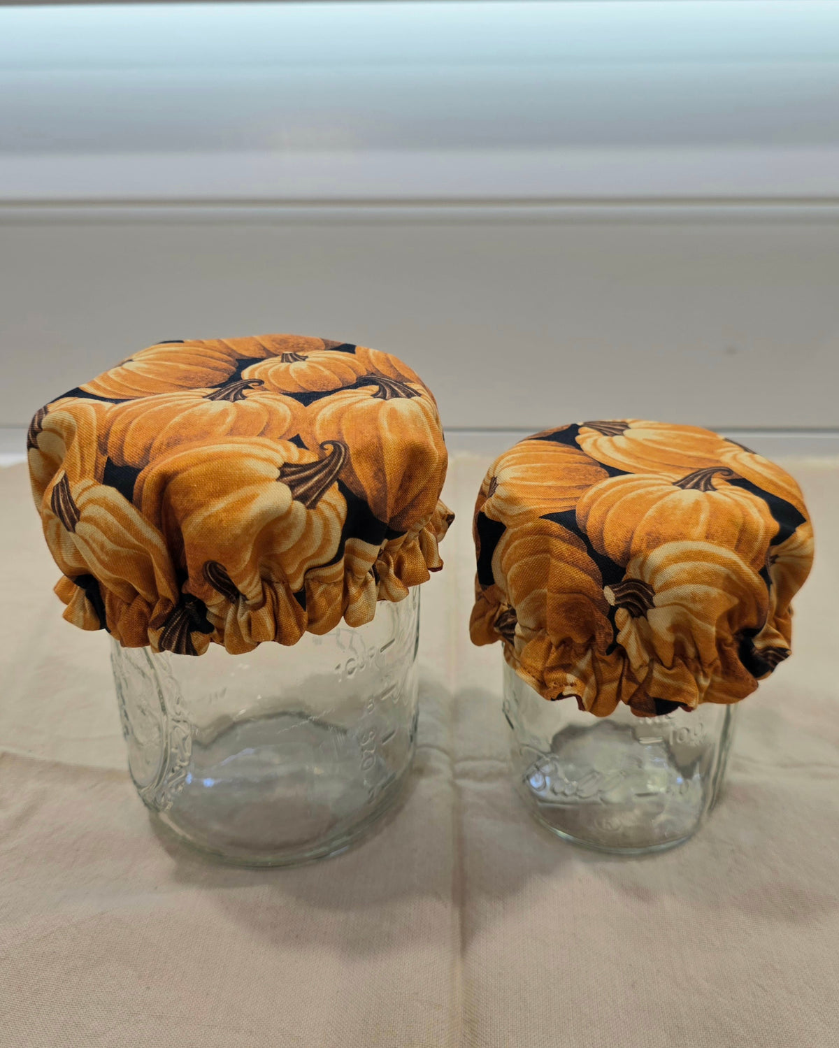 Orange Pumpkin Reversible Jar Covers - Fall Collection